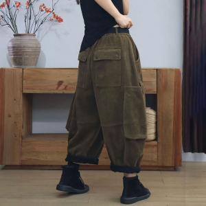 Warm Lining Winter Hippie Corduroy Pants