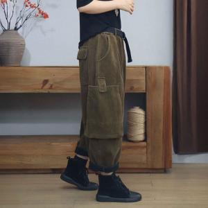 Warm Lining Winter Hippie Corduroy Pants