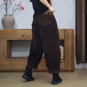 Relax-Fit Corduroy Fleeced Hippie Pants for Women