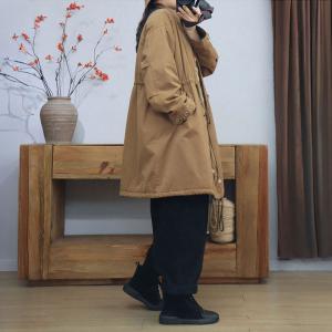 Drawstring Waist Quilted Cotton Padded Jacket