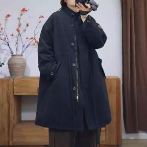 Drawstring Waist Quilted Cotton Padded Jacket