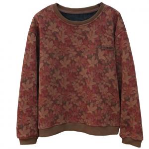 Winter Fleeced Cotton Floral Sweatshirt