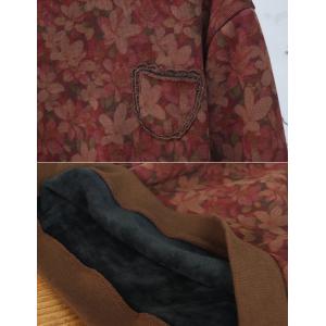Winter Fleeced Cotton Floral Sweatshirt