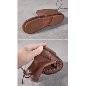 Back Tied Plush Lined Handmade Flat Boots