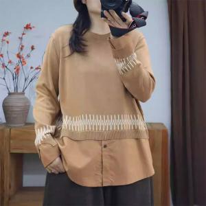 Designer Layered Oversized Knitted Sweater Shirt