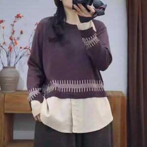 Designer Layered Oversized Knitted Sweater Shirt