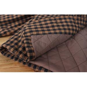 Crew Neck Classic Plaid Quilted Jacket