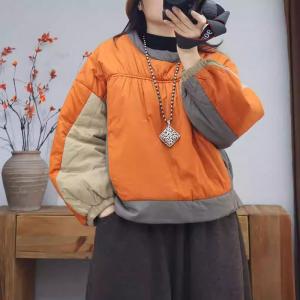 Pop Colors Cotton Designer Puffer Sweatshirt