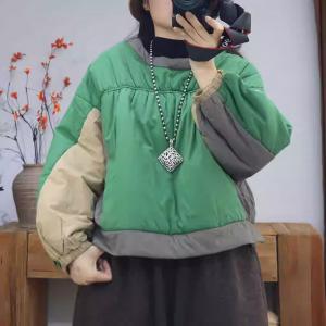 Pop Colors Cotton Designer Puffer Sweatshirt