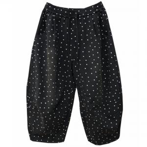 White Dots Black Fleeced Baggy Jeans