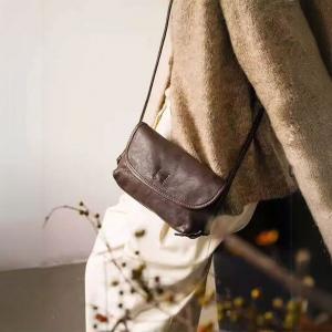 Soft Leather Zip Up Unisex Shoulder Bag