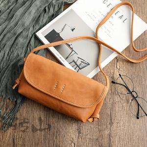Soft Leather Zip Up Unisex Shoulder Bag