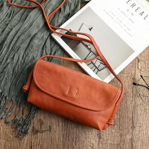 Soft Leather Zip Up Unisex Shoulder Bag