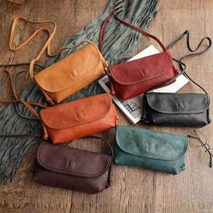 Soft Leather Zip Up Unisex Shoulder Bag