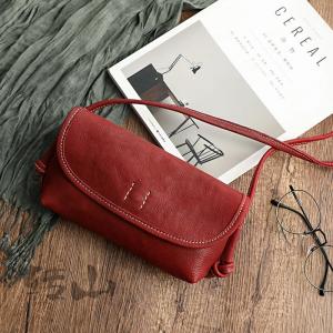 Soft Leather Zip Up Unisex Shoulder Bag