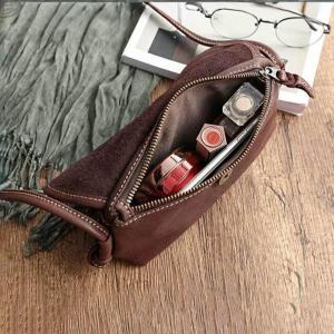 Soft Leather Zip Up Unisex Shoulder Bag