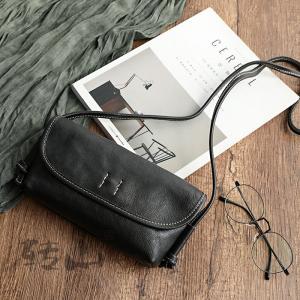 Soft Leather Zip Up Unisex Shoulder Bag