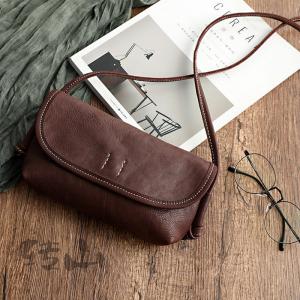 Soft Leather Zip Up Unisex Shoulder Bag