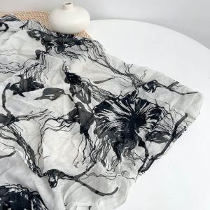 Elegant Fringed Cotton Printed Scarf