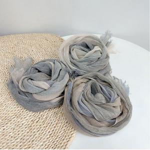 Three Colors Linen Fringed Breathable Scarf