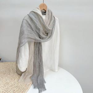 Three Colors Linen Fringed Breathable Scarf