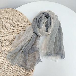 Three Colors Linen Fringed Breathable Scarf