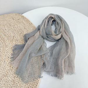 Three Colors Linen Fringed Breathable Scarf