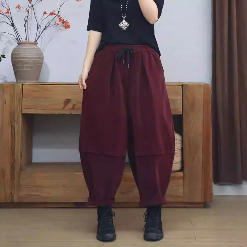 Street Corduroy Solid Color Yellow Dark Coffee Red Black Beige comfy baggy 90s slouchy lazy day ulzzang 