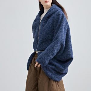 90s Fashion Zip Decoration Hooded Designer Coat