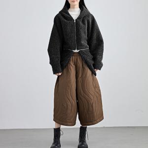 90s Fashion Zip Decoration Hooded Designer Coat