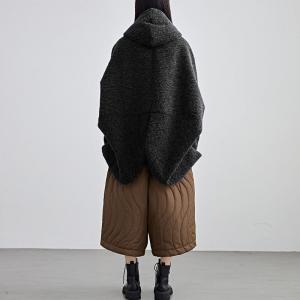 90s Fashion Zip Decoration Hooded Designer Coat