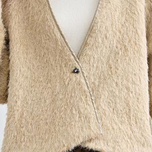 V-Neck Fluffy Elegant Short Coat