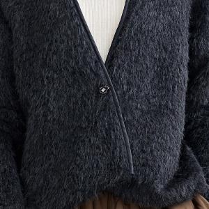 Old Money Short Black Fluffy Jacket Coat