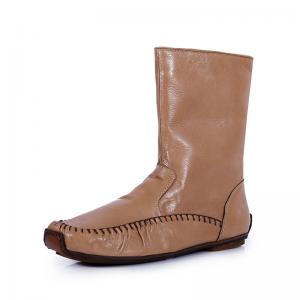 Size Zip Handmade Sheepskin Mid-Calf Boots