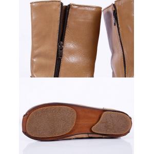 Size Zip Handmade Sheepskin Mid-Calf Boots
