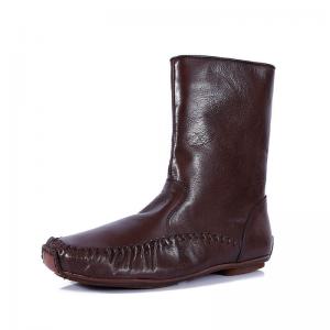 Size Zip Handmade Sheepskin Mid-Calf Boots
