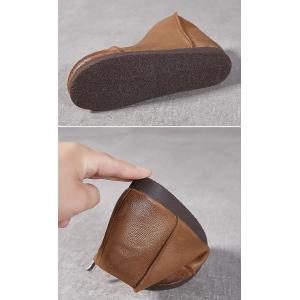 Round Toe Zip Up Warm Lined Short Boots