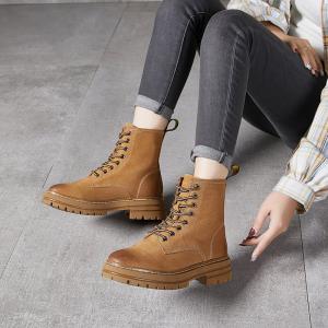 British Style Cowhide Leather Combat Boots
