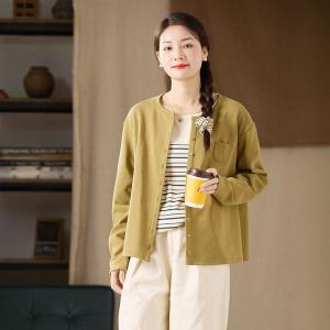 Horizontal Stripes Apricot Cotton T-shirt