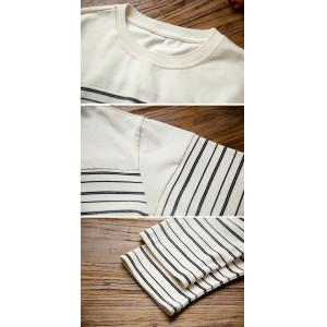 Horizontal Stripes Apricot Cotton T-shirt