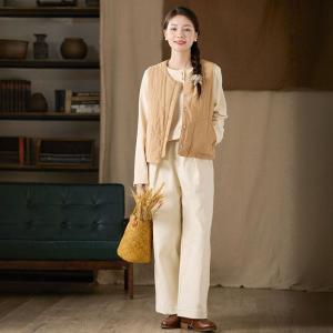 Apricot Button Decoration Pullover Sweatshirt