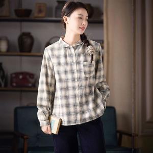 Black Oversized Gingham Ladies Shirt