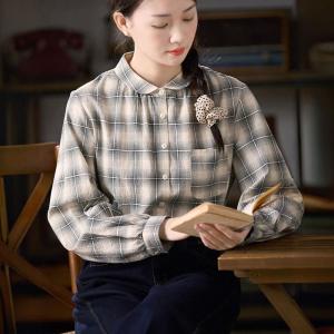 Black Oversized Gingham Ladies Shirt