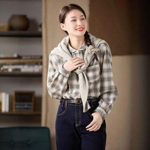 Black Oversized Gingham Ladies Shirt