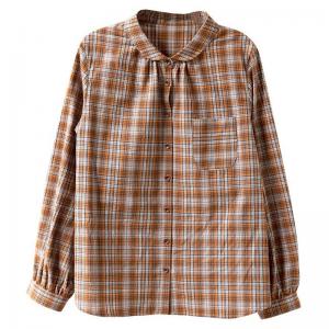 Loose-Fitting Classic Gingham Blouse
