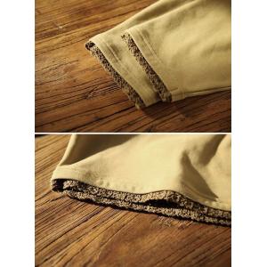 Lace Hem Check Pocket Causal Warm Sweatshirt