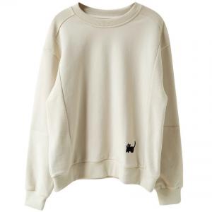 Black Cartoon Cat Embroidered Sweatshirt