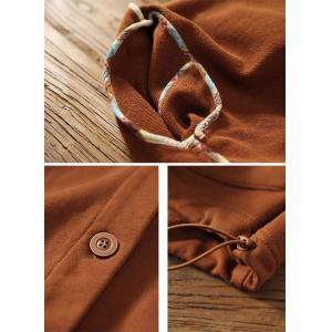 Stand Collar Drawstring Short Caramel Jacket