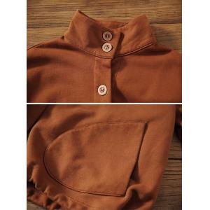 Stand Collar Drawstring Short Caramel Jacket
