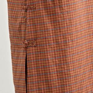 Small Orange Plaid Quilted Large Qipao Dress